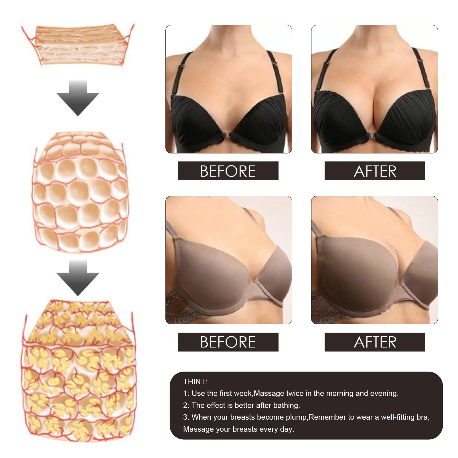 Chest Essential Oil Volumizing Milk Lift Relaxant Chest Full Firming Care Essential Oil