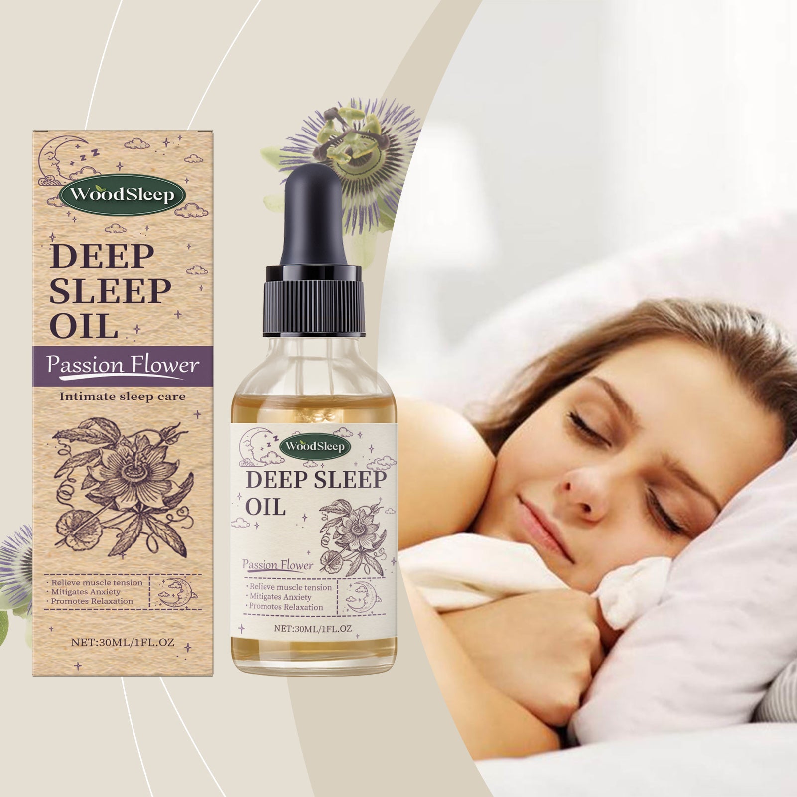 Passionflower Sleep Essential Oil Lavender Aromatic Essential Oil For Relaxing And Soothing Night Skin Care