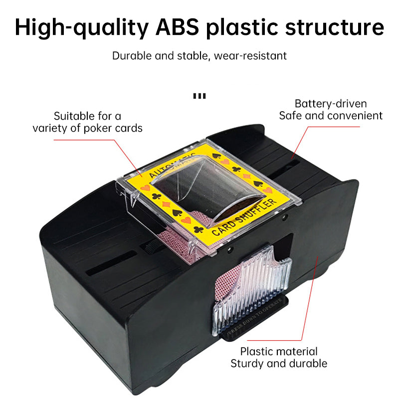 3 - sec Silent ABS Card Shuffler for Games , silent, made of ABS. For poker, board and family games.