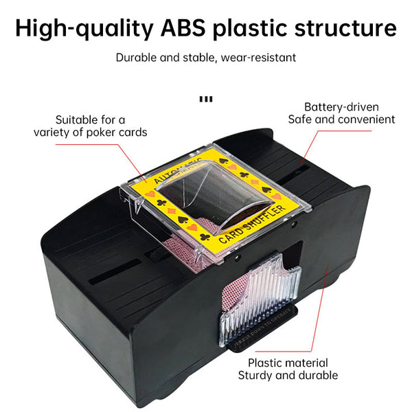 3 - sec Silent ABS Card Shuffler for Games , silent, made of ABS. For poker, board and family games.