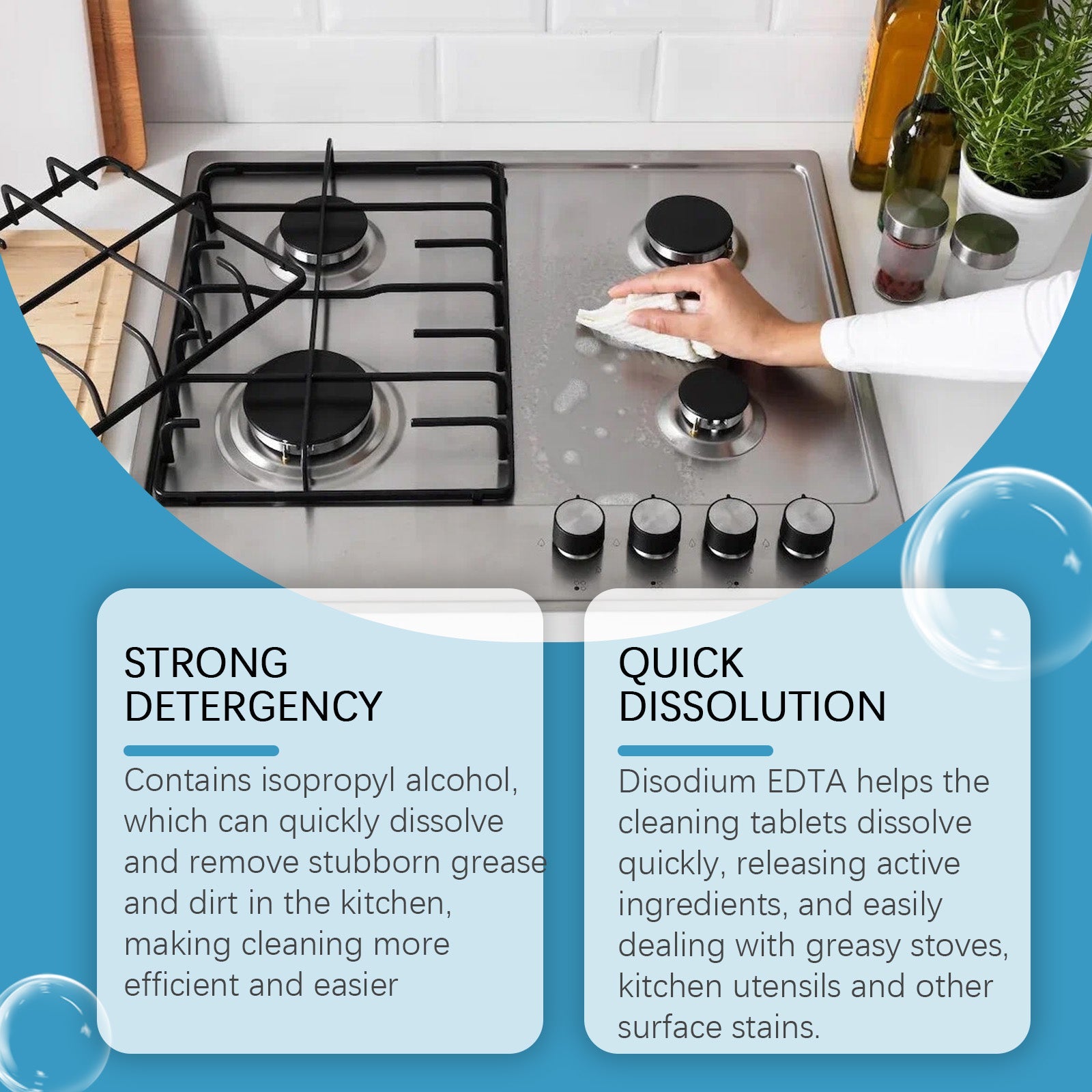 Kitchen Grease Cleaning Tablets, Home Cleaning Kitchen Stove Stains Multi-Functional Oil And Scale Removal