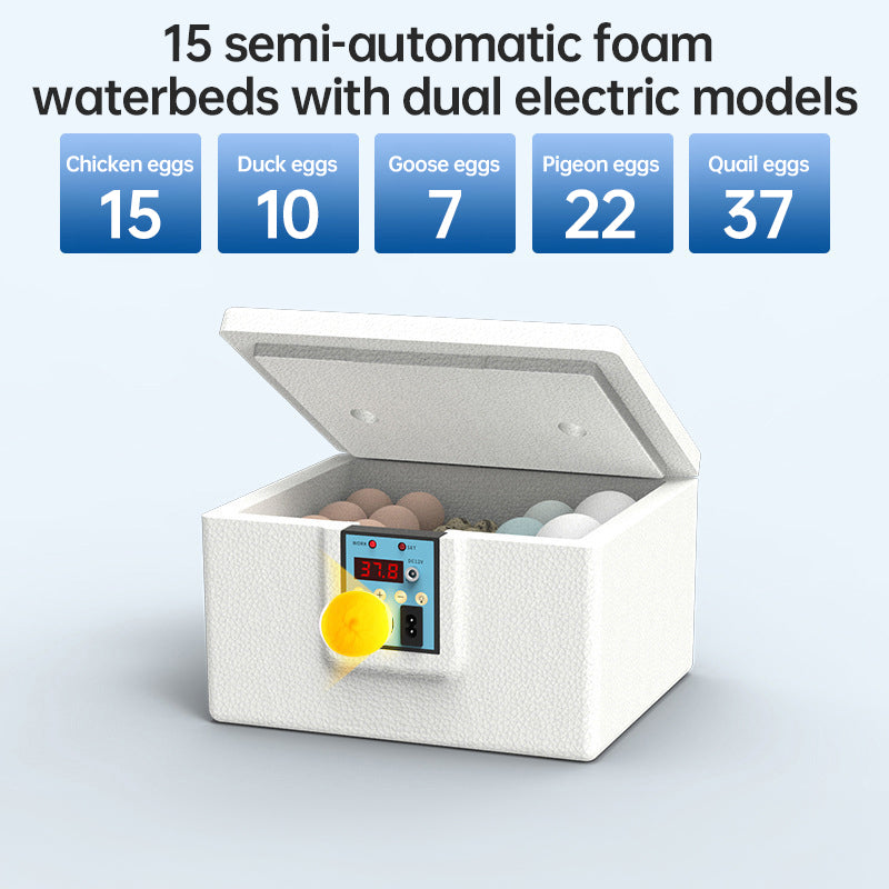 24 - hr Thermostatic Small Poultry Incubator. Biomimetic Waterbed. Auto & Smart. For Chick, Duck & Goose Eggs