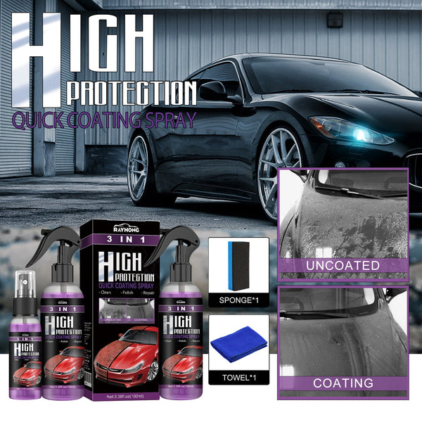 3 In 1 High Protection Quick Car Coating Spray, Diy Paint Change Color Cleaning Coating Spray