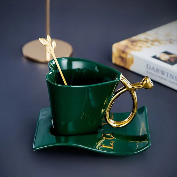 Nordic Coffee Mug Home Light Luxury Hanging Ears Love Ceramic Original Breakfast Cup Set High-value Tumbler Tea Cups Tableware