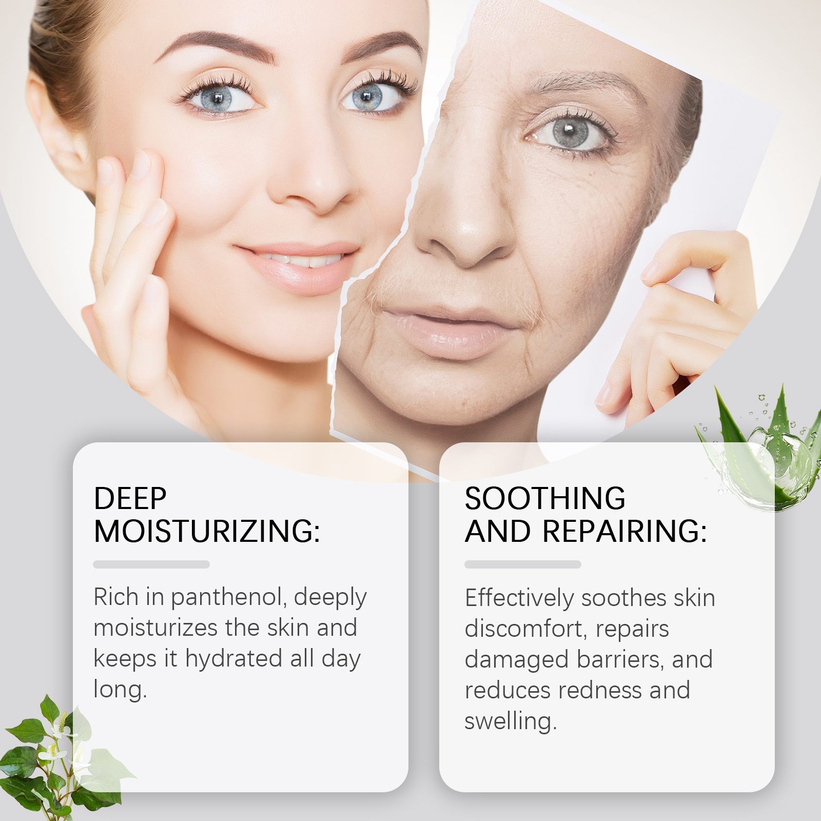 Heart Leaf Moisturizing And Soothing Cream Relieves Dry Skin, Hydrates, Nourishes And Restores Skin Elasticity