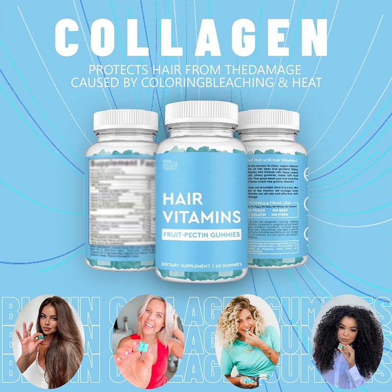 Hair gummies with biotin growth