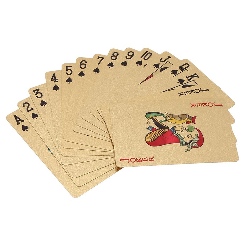 Waterproof Luxury Platinum Foil Poker Playing Cards Gold Plated Porker Cards