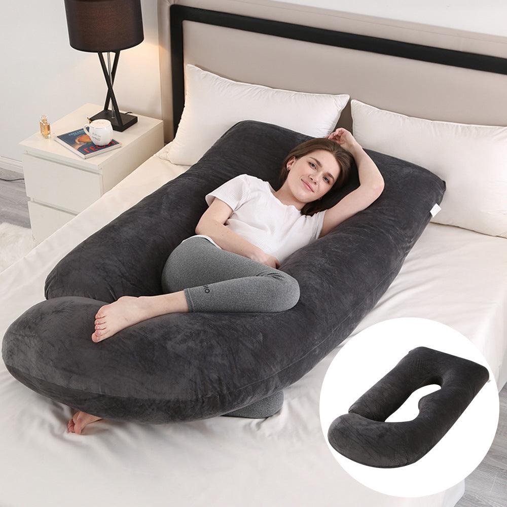 Pregnant women's pillow waist protection side sleeping slope pillow J-shaped pregnancy sleeping pillow