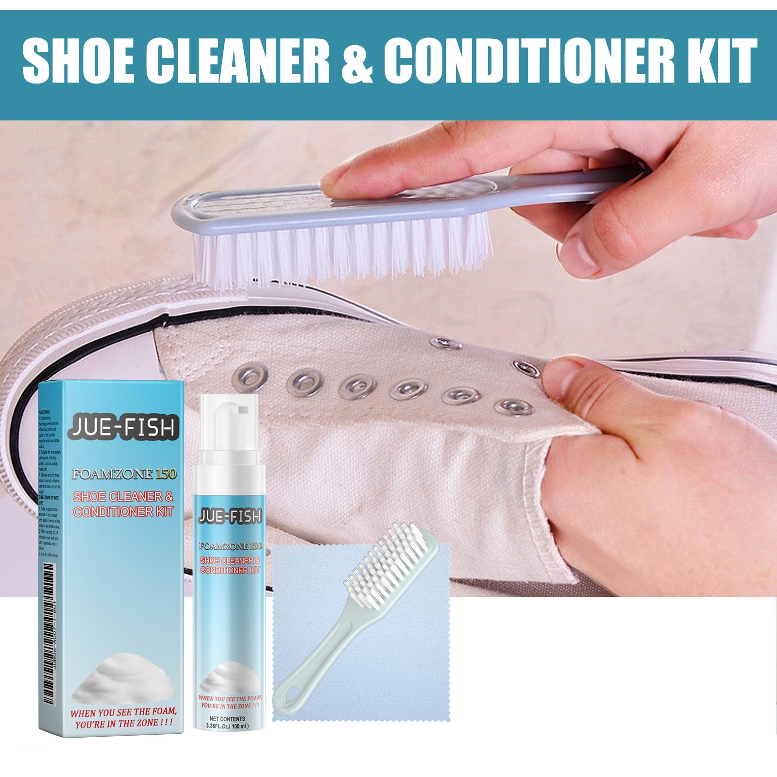 Shoe Cleaning Care Set Small White Shoes Yellow Edge Stain Cleaning White Portable Whitening Agent