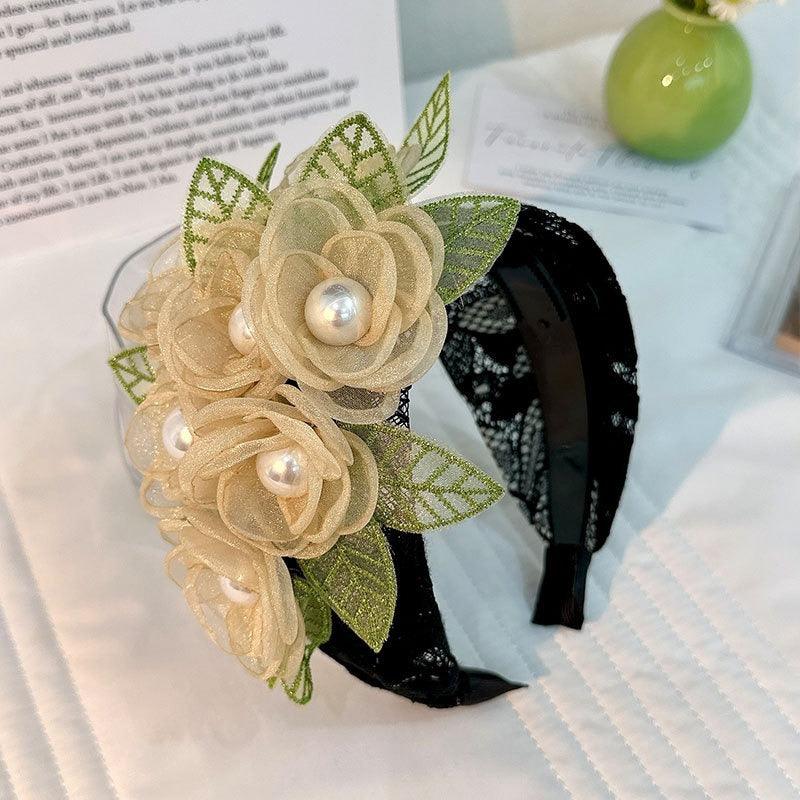 Fashionable handmade fabric exaggerated flower headwear
