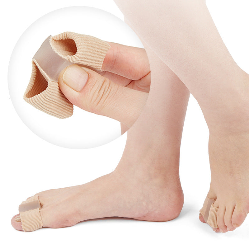 Gel fiber toe correction big toe valgus toe splitter double hole toe covering orthosis nylon