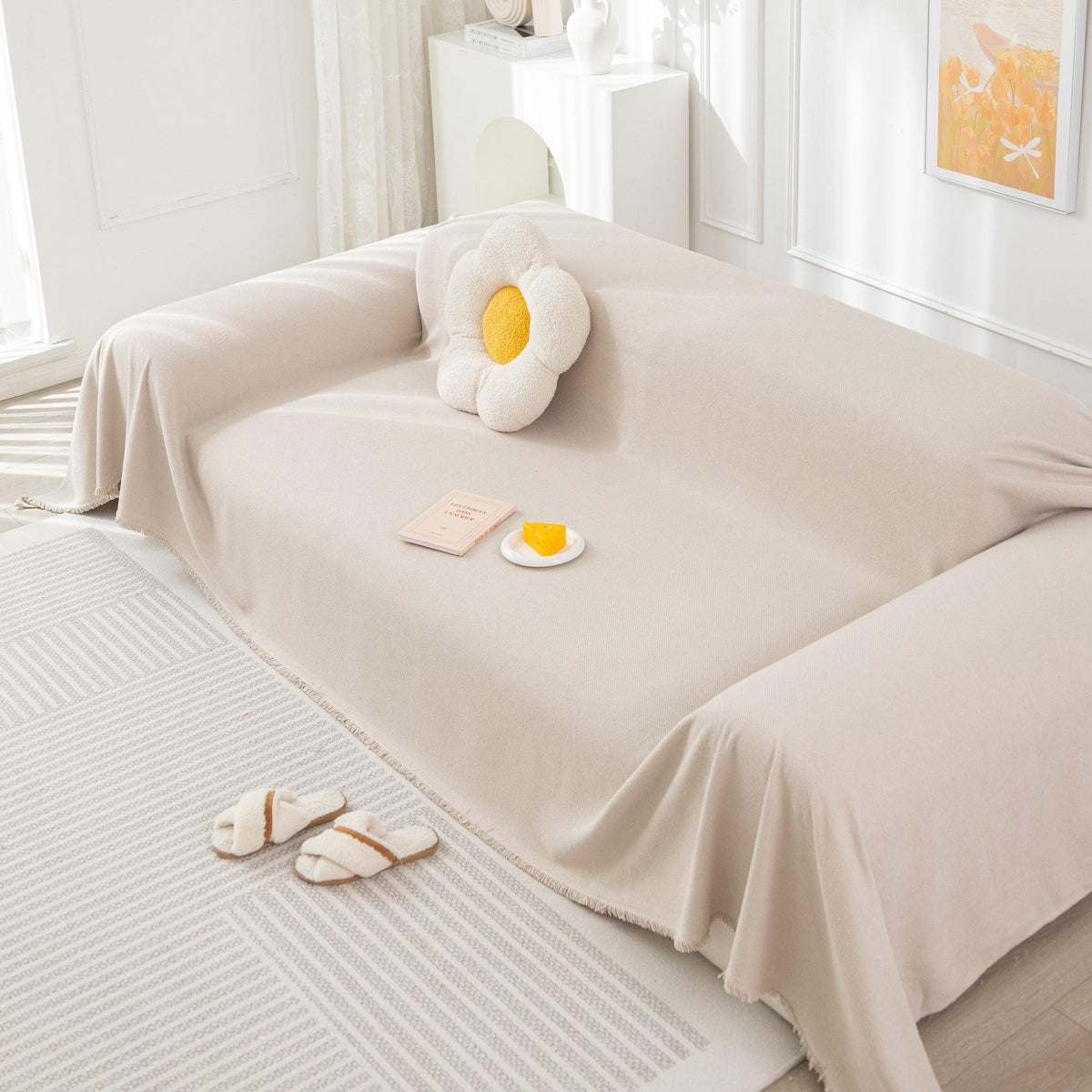 High-Tech Fabric Splash-Resistant Pet Furniture Covers for Sectionals, Dustproof Blanket for Couch