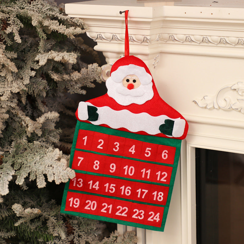 Christmas Decoration Supplies Christmas Velvet Hot Stamping Elderly Calendar Christmas Calendar Christmas Decoration Supplies