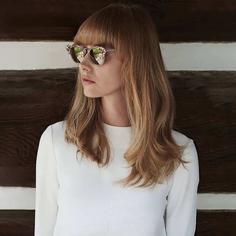 Fashion Luxury Rhinestone Cat Eye Sunglasses Women Brand Designer Mirror Lens Eyewear Men Sun Glasses Shades UV400 Oculos