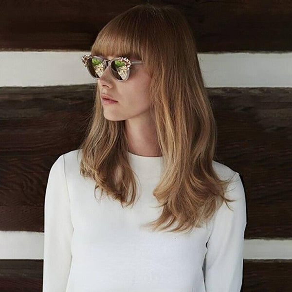 Fashion Luxury Rhinestone Cat Eye Sunglasses Women Brand Designer Mirror Lens Eyewear Men Sun Glasses Shades UV400 Oculos