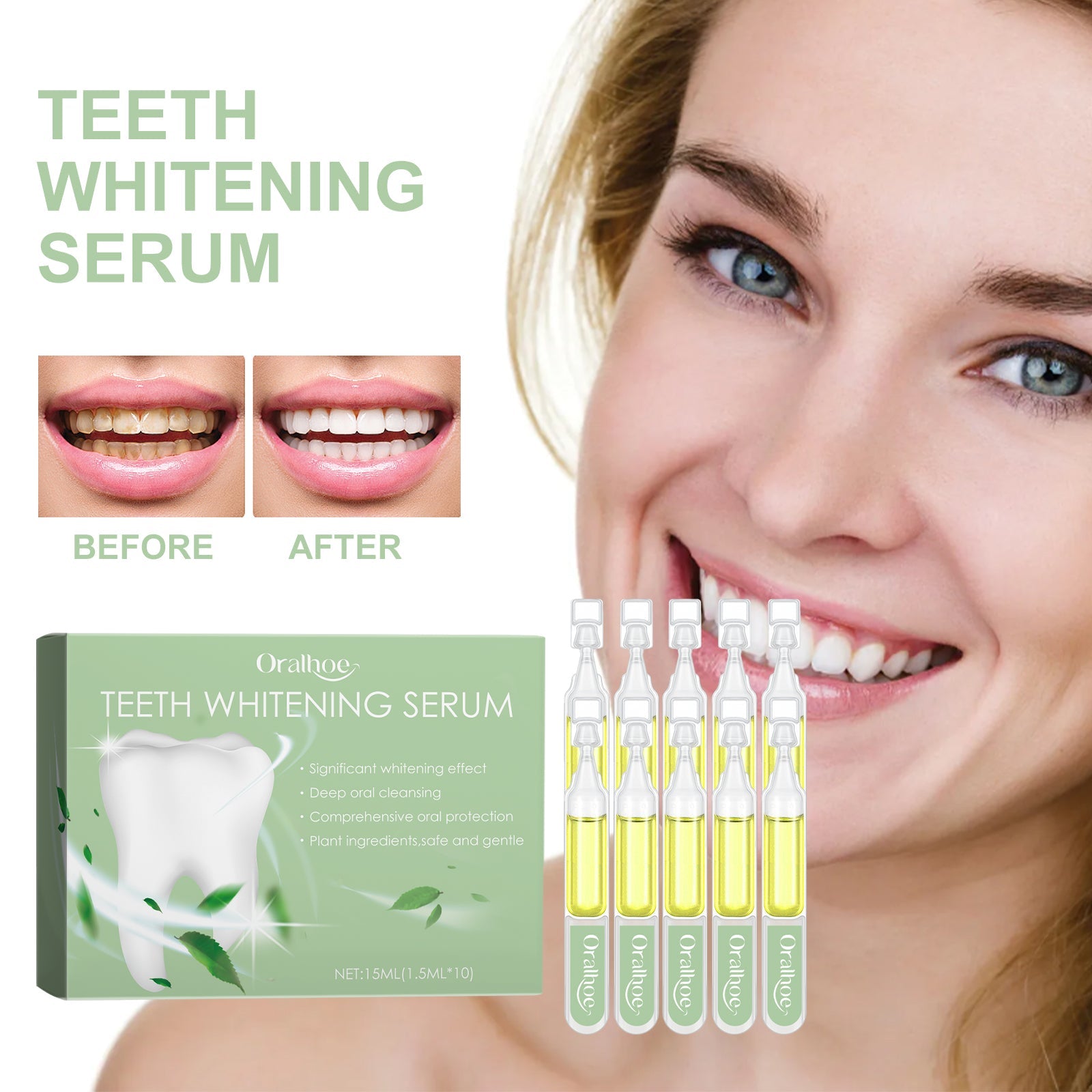 Teeth Whitening Serum, Whitening Teeth Yellow Stain Removal Gum Cleaning Serum