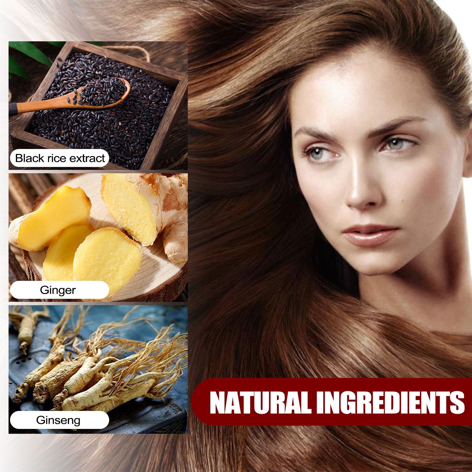 Black Rice Hair Spray Strengthen And Strengthen Hair Dense Hair Hydrating Repair Root Soft Hair Growth Spray