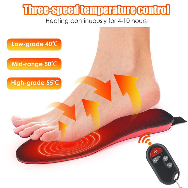3-speed electric heating insole, USB charging heating insole, winter skiing warm insole, foot warmers for men and women