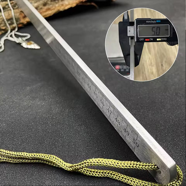 20 - Inch Dual - Scale Stainless Steel Ruler, thickened quenched steel, with random lanyard, great for drawing & measuring.