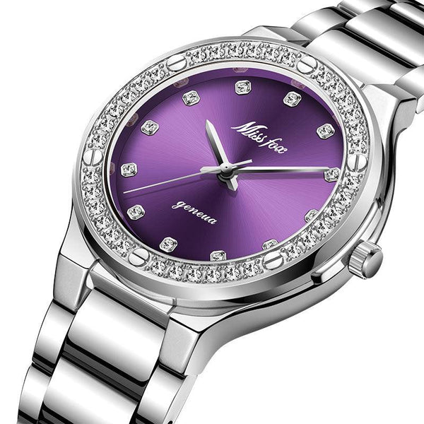 MISSFOX 2742 Elegant Woman Watch Luxury Brand Female Wristwatch Japan Movt 30M Waterproof Gold Expensive Analog Geneva Quartz Watch