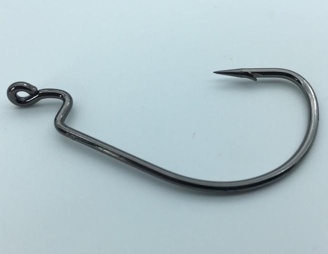 Rompin 20pcs/lot Black Nickel Crank Fishing Hooks High Carbon Steel Worm Sharp Barbed