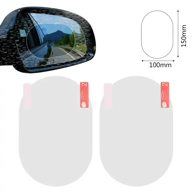 2PCS/Set Anti Fog Car Mirror Window Clear Film Anti-glare Car Rearview Mirror Protective Film Waterproof Rainproof Car Sticker