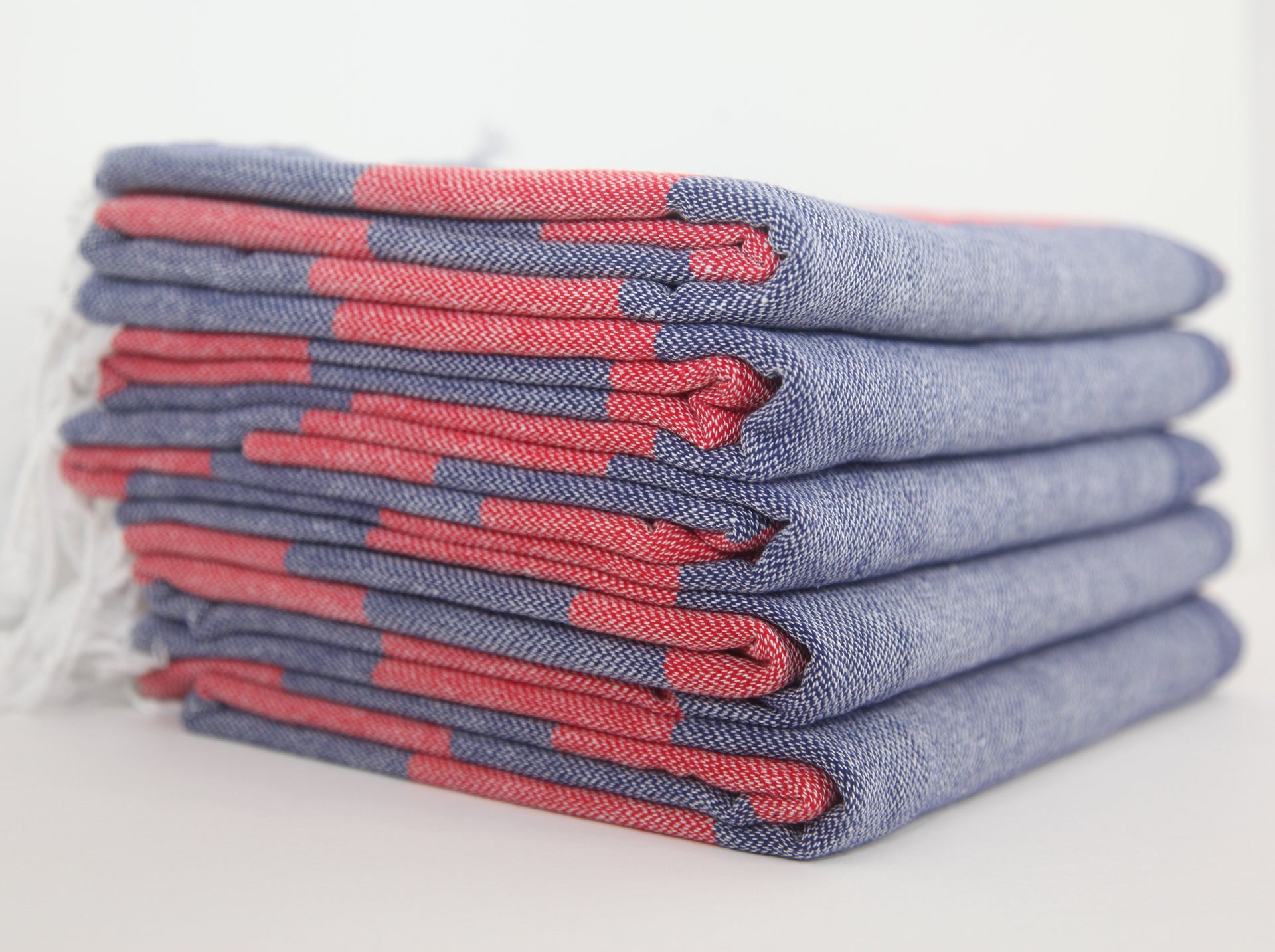 Monaco Red Navy Stripe Turkish Towel