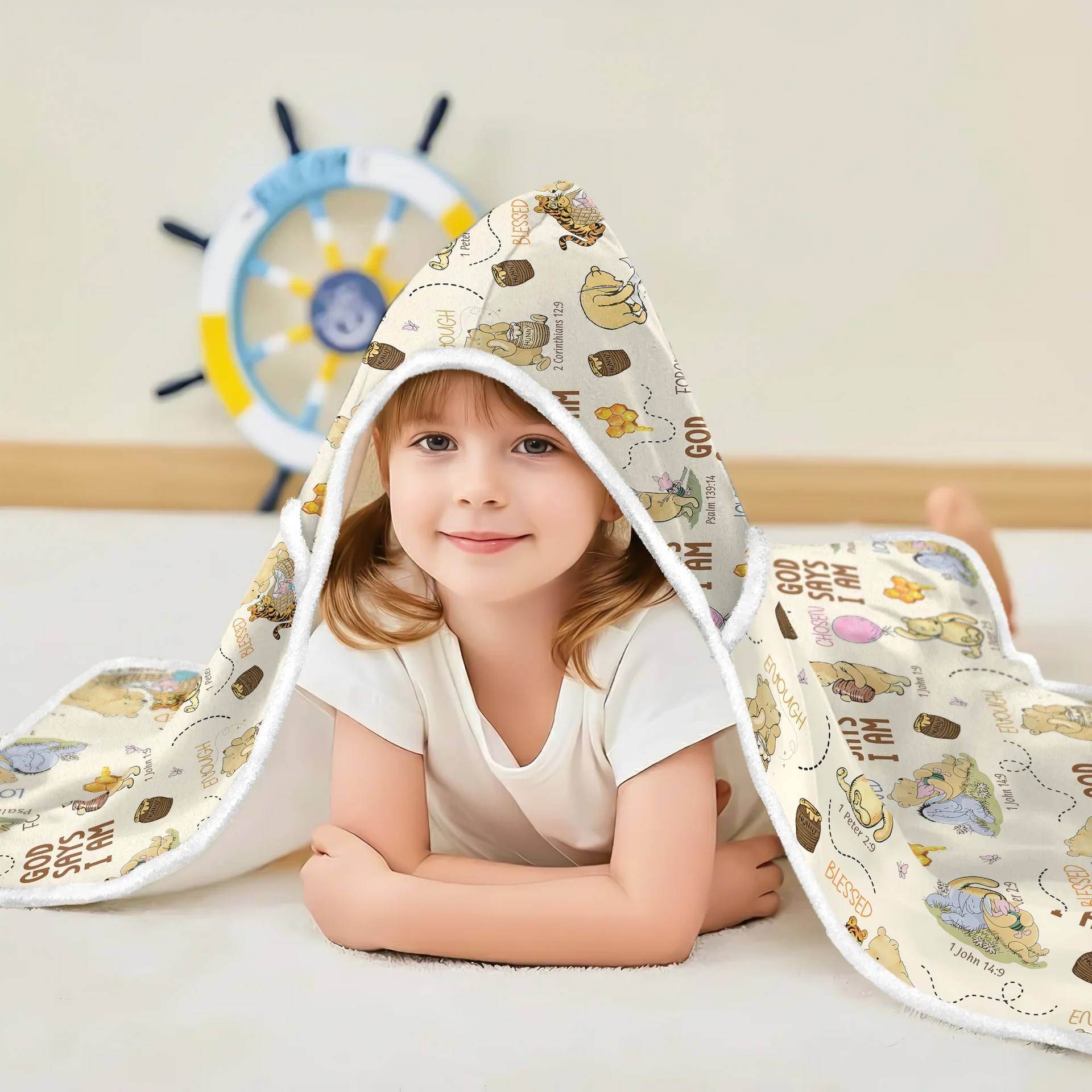 God Says I Am Little Blessings Bamboo Wearable Hooded Blanket
