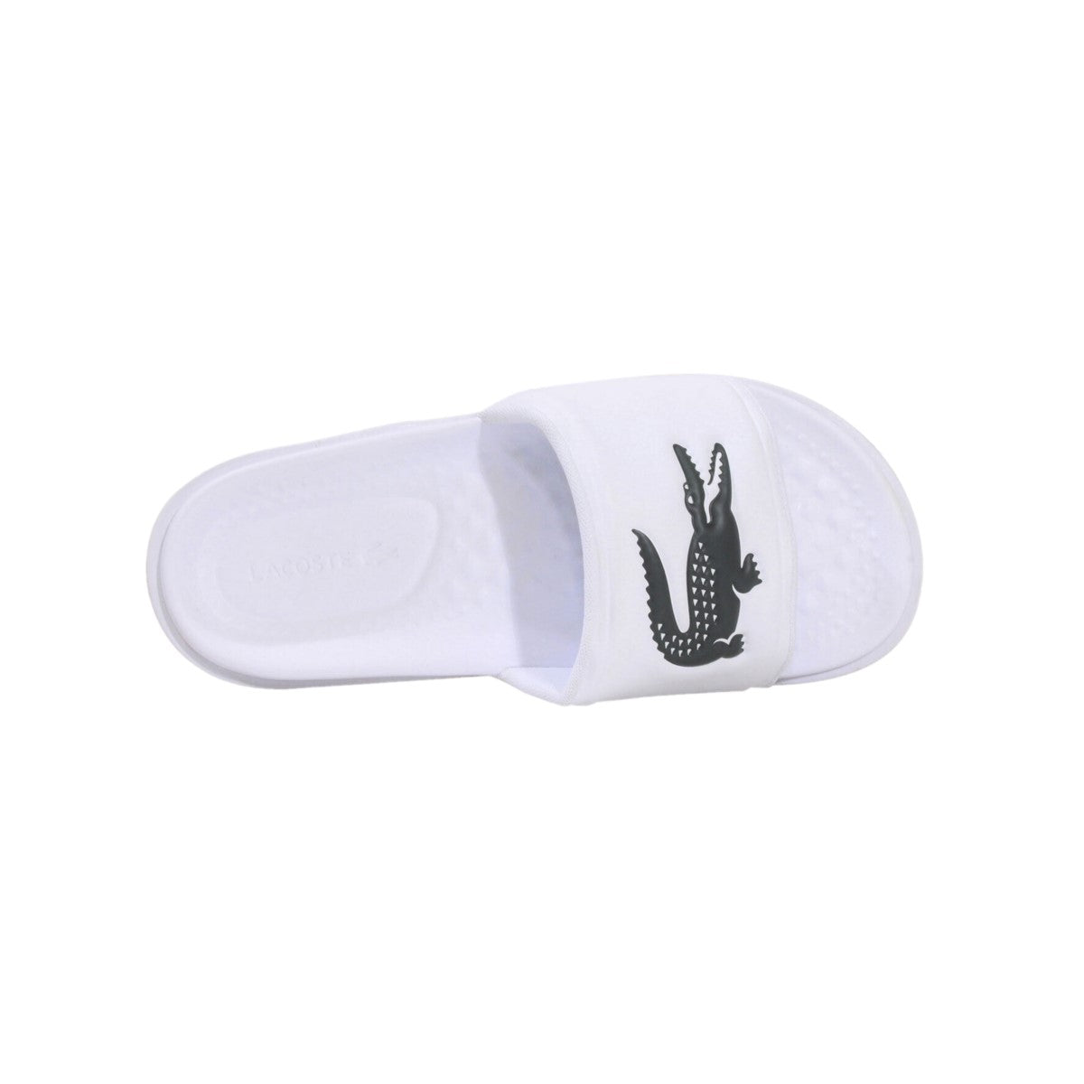 LACOSTE 7-43CMA00201R5 CROCO DUALISTE LOGO STRAP 0922 MN'S (Medium) White/Dark Green Synthetic Slide