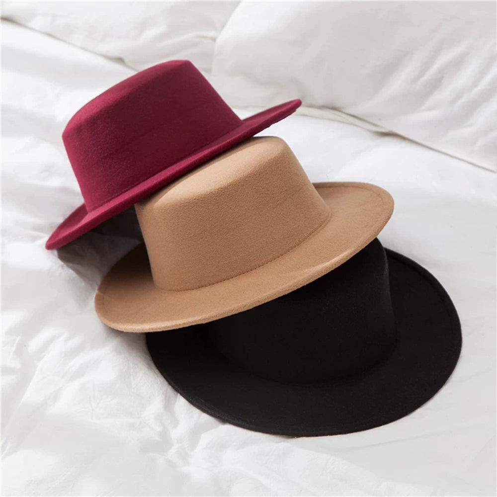 Winter Autumn Woolen Women Men Fedora Hats Fashionable Women Classic Wide Brim Fedora Hat Adjustable Big Fedoras Hat Luxury Brim Fedora Hat Summer Men Classic Hat