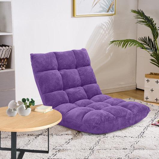 Adjustable 14-position Cushioned Floor Chair-Purple