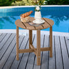 Set of 2 18 Inch Round Weather-Resistant Adirondack Side Tables-Brown