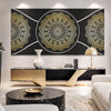Gold Sacred Geometry Wall Art - 20x10 inch Medium Premium Gallery Wrapped
