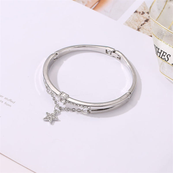 Rose Gold Stainless Steel Bracelets & Bangles Female Heart Forever Love Charm Bracelet For Women