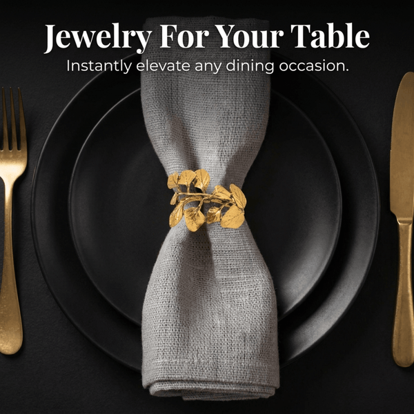 Gold Leaf Napkin Rings – Golden Harmony