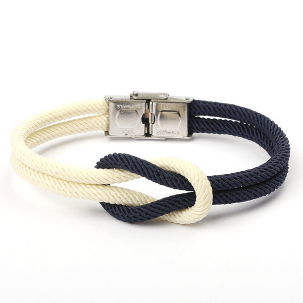 New Elegant Fashion Multi-Layer Concentric Modern Knot Rope Men Anchor Luxury Bracelet Charm Fine Bracelets For Women Fold Over Clasp Navy Style Jewelry