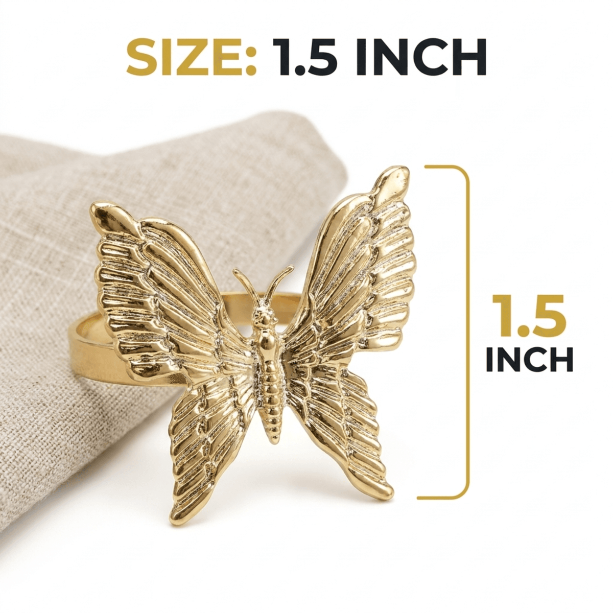 Gold Butterfly Napkin Rings – Golden Flutter