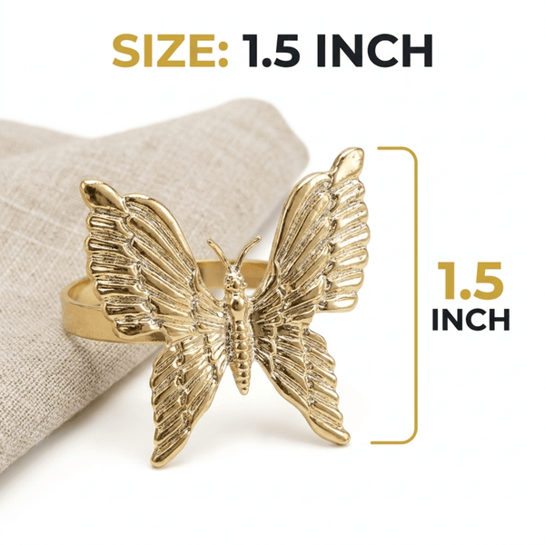Gold Butterfly Napkin Rings – Golden Flutter