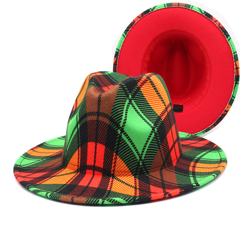 Beautiful Two Tone Luxury Fedora Hat Men's and Women's Hat Unique Retro Design Men's Fedoras Hat Colorful Fedoras Jazz Cap Elegant Soft Hat Wide Brim Party Hats 56-58CM