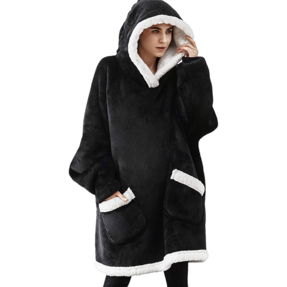 Modern Oversized Hoodie Blanket With Sleeves Sweatshirt Woman Fleece Hoody Women Pocket Female Hooded Oversized Hoodie Blanket Fleece Warm Cozy Blanket for Women One Size Fits All Men Women