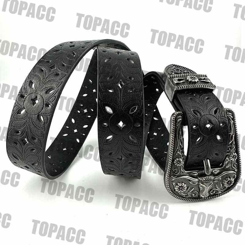 TOPACC Western Hollow PU Leather Belts Cowgirl Leather Designer Belts - Gifts for You 'n Me