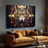 Wolf Head Wall Art - 18x12 inch Medium Premium Gallery Wrapped