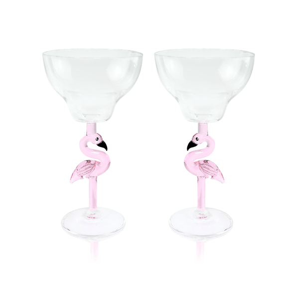 3D Flamingo Margarita Jersey Art Glass