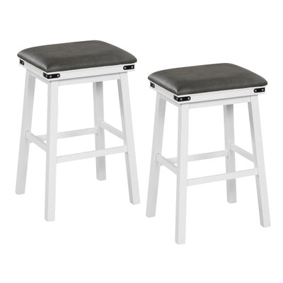 Set of 2 24/30 Inch Dining Bar Stool with Acacia Wood Frame-30 inches