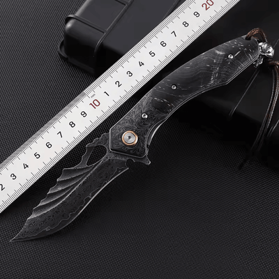 Condor VG10 Japanese Damascus Pocket Knife with Stained Maple Burl handle