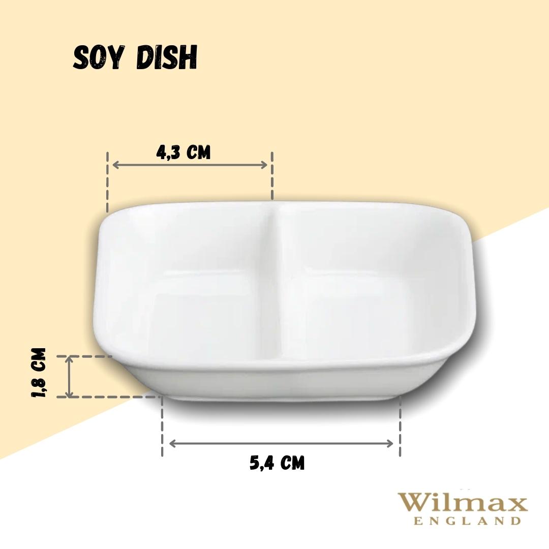 Rectangle White Soy Dish 3.25
