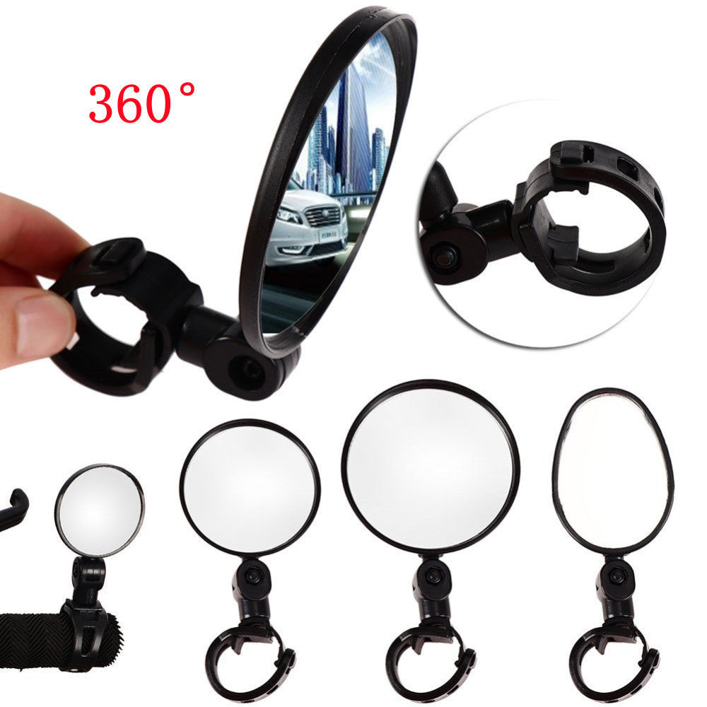 1PC Bicycle Rearview Wide Angle Handlebar Mirrors Flexible Rotate Cycling Rear View Bike Mirror Adjustable 360 Degree Rotatable Rearview Bicycle Mirrors Shockproof Wide Angle Safety Mirror For Most Mountain Road Bike