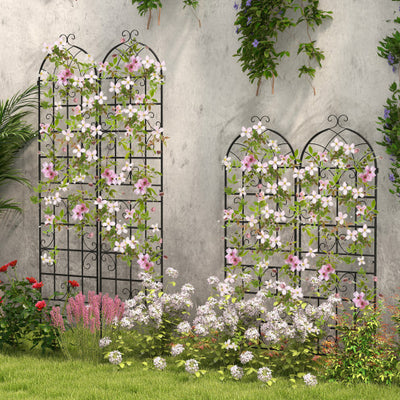 2/4 Pack 71 x 20 Inch Metal Garden Trellis for Climbing Plants-Set of 4