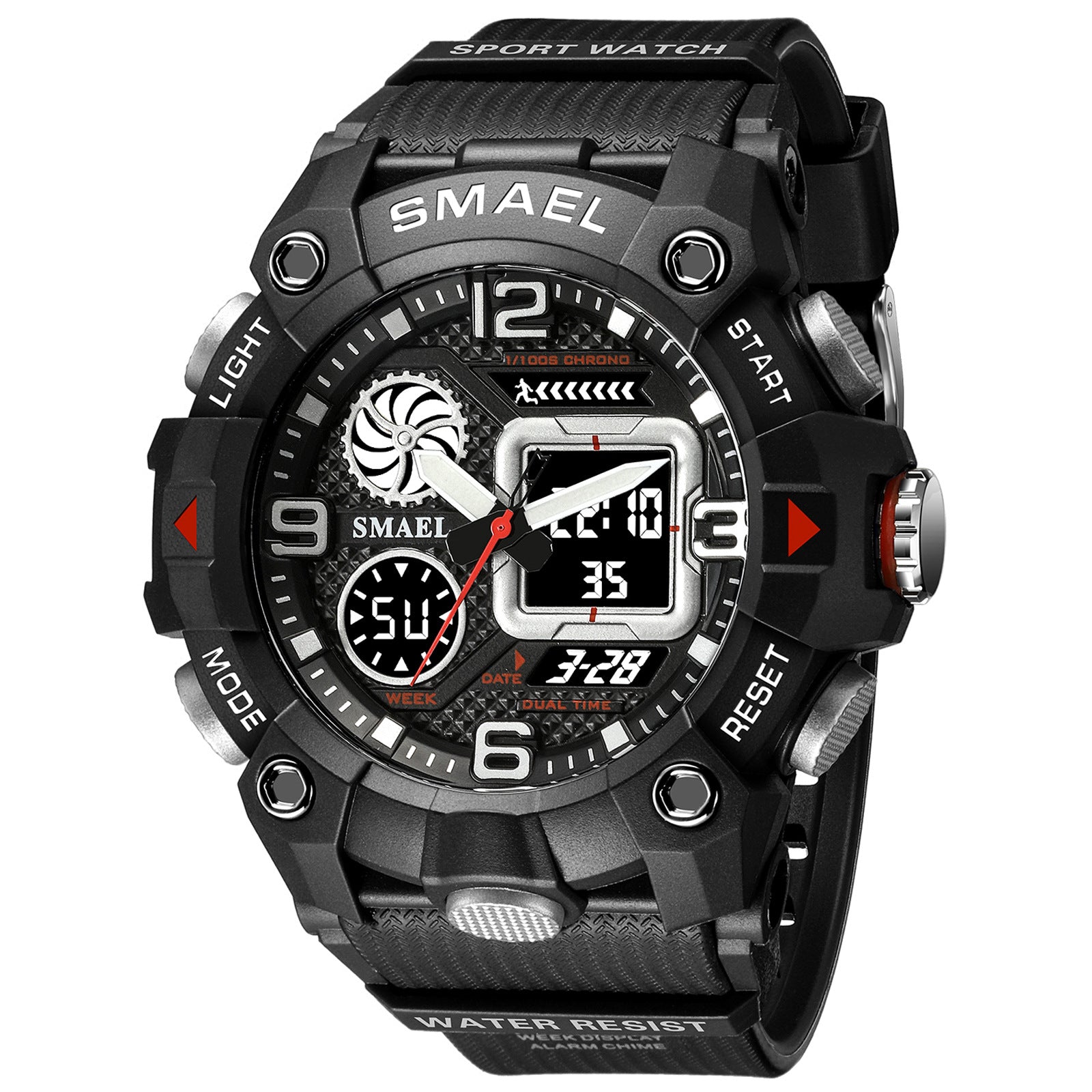 Sport Watch For Men WIth  Dual Time Waterproof 50M Miliatry Watches Chronograph Alarm Army Wristwatch