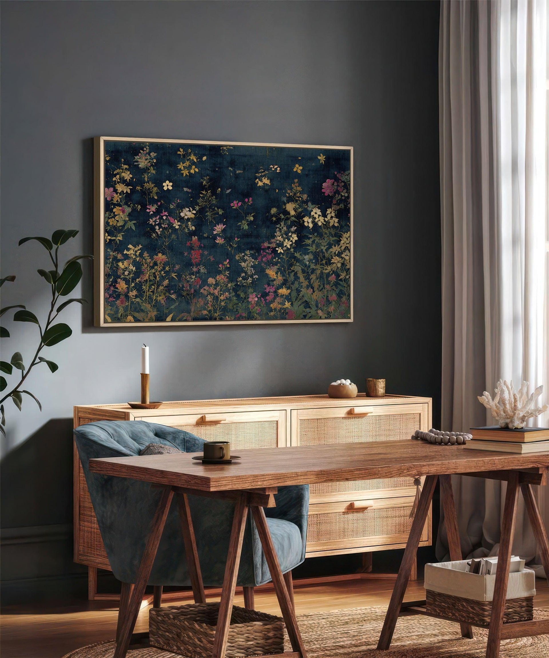 Moody Floral Wall Art Print